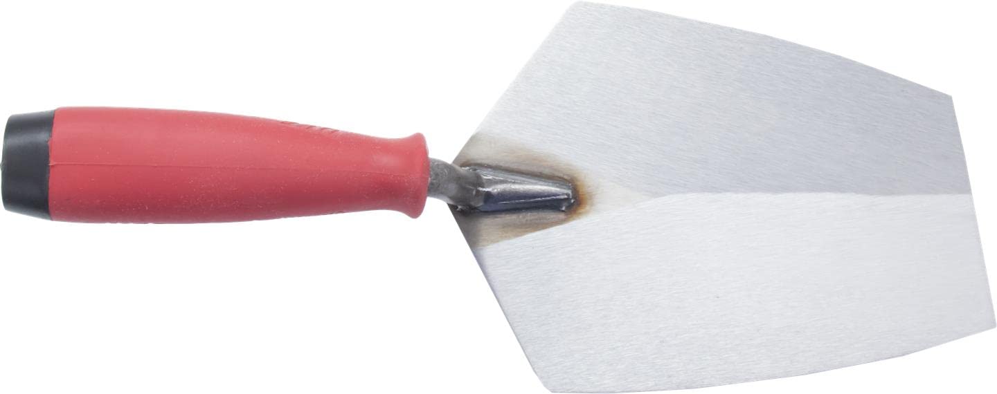 Marshalltown BKTSG75SS 7 1/2-Inch Bucket Trowel -Stainless Steel with Red Soft Grip