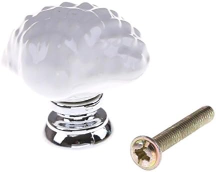 IYSHOUGONG 1 Pcs Sea Shell Shape Knob Ceramic Drawer Cabinet Cupboard Door Pulls Handle Knobs Home Decor, White