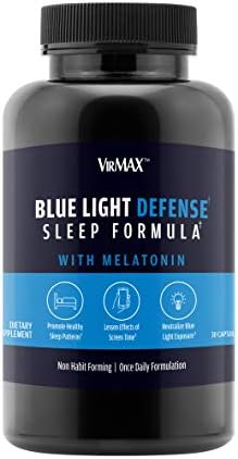 VirMAX Blue Light Defense Sleep Formula, Sleep Aid, Supports Natural Production of Melatonin, 30 Capsules