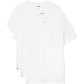 Lacoste Men's 100% Cotton Regular Fit Crew Neck Undershirt, 3-Pack