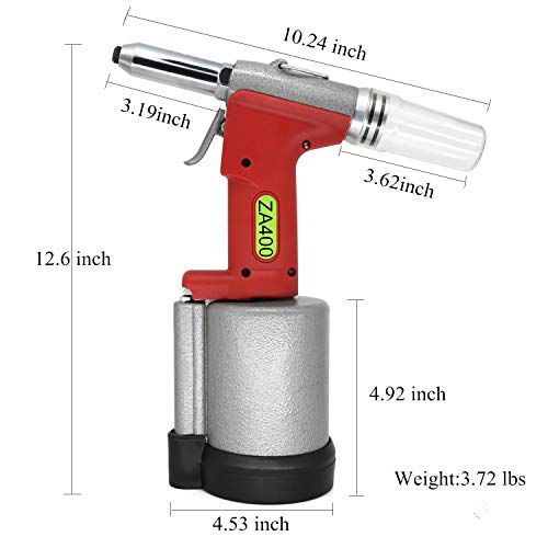 ZHONG AN 1/4-inch Air Rivet Gun-Air Riveter Strong Pull 3086Lbf with 3/4 inch Working Stroke Professional Pneumatic Rivet Gun