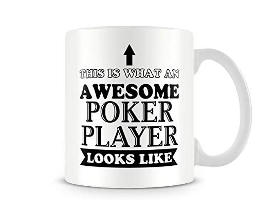 Behind The Glass - Awesome Poker Player - Printed Funny Mug - Great Gift/Present Idea, Ceramic, 11fl.oz.