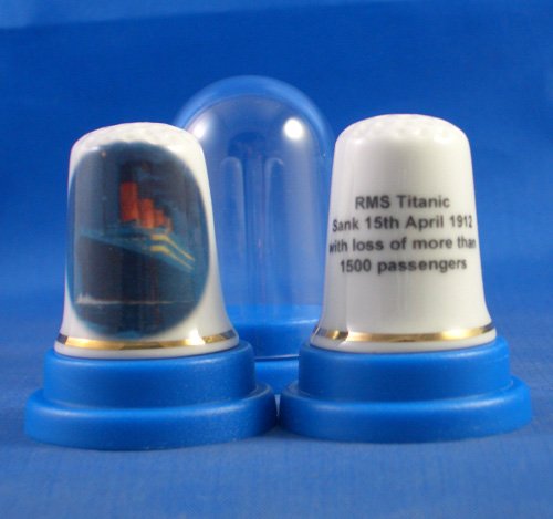 Porcelain China Thimble by Birchcroft -- Sinking of the Titanic