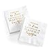 Hortense B. Hewitt Paper Wedding Napkins 50-Count, Foil Happily Ever After, 4.75-Inch (Folded)