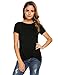 Zeagoo Women's Boatneck Solid Basic Short Sleeve Dolman Top with Knot on Hemline