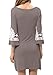 levaca Womens Tops 3/4 Sleeve Scoop Neck Slim Casual Dress Brown L
