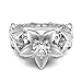 FENDINA Vintage Inspired CZ Engagement Wedding Ring Lotus Flower Leaf Shank Rose Gold Plated Created 1ct Diamond Statement Eternity Rings Size 6 to 10