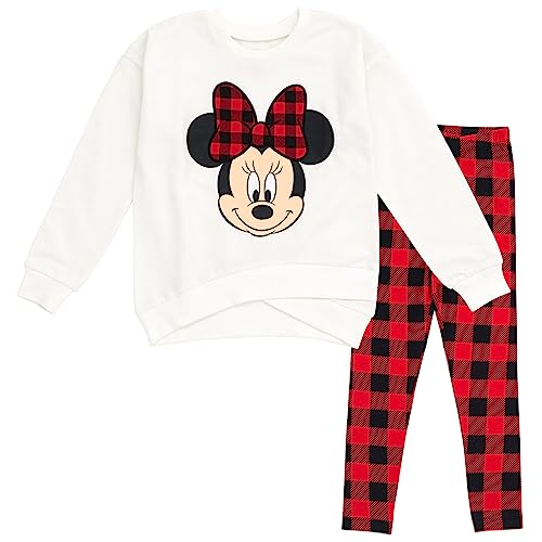 Disney Minnie Mouse Fleece Sweatshirt and Leggings Outfit Set Infant to Big Kid Sizes (12 Months - 14-16)