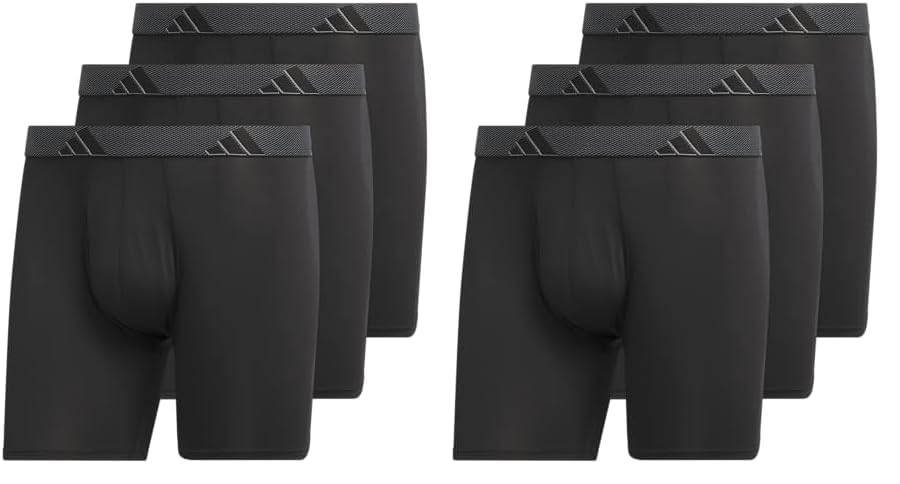 adidas, Performance Boxer Briefs Underwear Men, Black/Onix Grey/Black/Microfiber, Small (2 Packs)