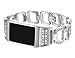 KingBaas Compatible Fitbit Charge 2 Bands Jewelry Strap Metal Frame Wristband Bracelet Accessory Band Compatible Fitbit Charge 2 Fitness Tracker, Silver,Rose Gold,Black (No Tracker)