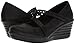 Skechers Women's Rumbler Wave-Filigree-Laser-Cut Strap Mary Jane Wedge Pump, Black, 8 M US