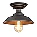 Westinghouse 6370100 Iron Hill 9-Inch, One-Light Indoor Semi Flush Mount Ceiling Light, Oil Rubbed Bronze Finish with Highlights , Red