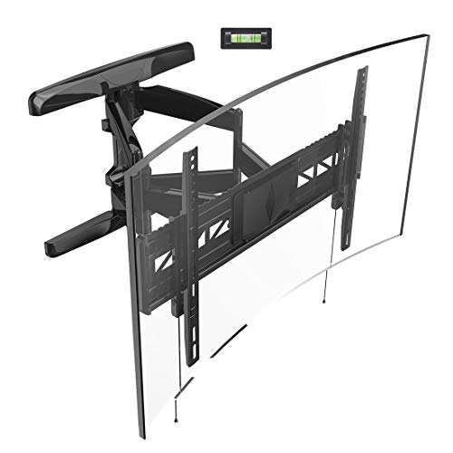 Loctek Curved TV Wall Mount Bracket for 32-70 inch Articulating Full Motion Tilt Swivel Flat and Curved Screen TV (Best 55 Curved 4k Tv)