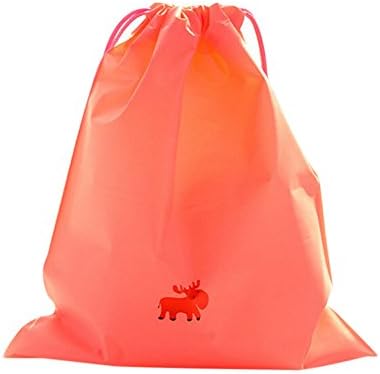 Auphi 3 Set Waterproof Clothing Shoes Underwear Laundry Makeup Bag Organizer Drawstring Bag for Travel Home Outdoor(M,peach deer)