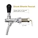 FERRODAY Short Shank Adjustable Faucet Brass Body Stainless Steel Core Draft Beer Faucet No-Rust Plated Beer Faucet for Kegerator Adjustable Beer Tap for Homebrew 5/16 Barbed Fitting Beer Tap