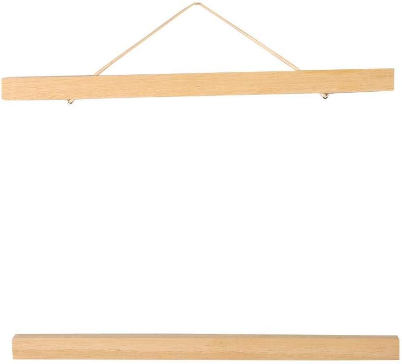 Duokon Modern Magnetic Wooden Photo Frame DIY Poster Scroll Prints Artwork Hanger White Wood (30cm)