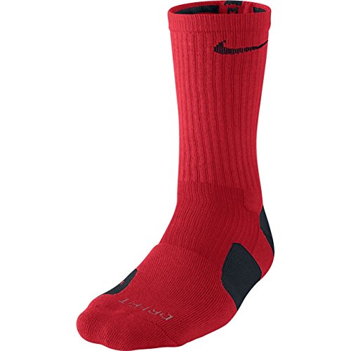 Nike Dri-FIT Elite Crew Basketball Socks Red/Black Size Small