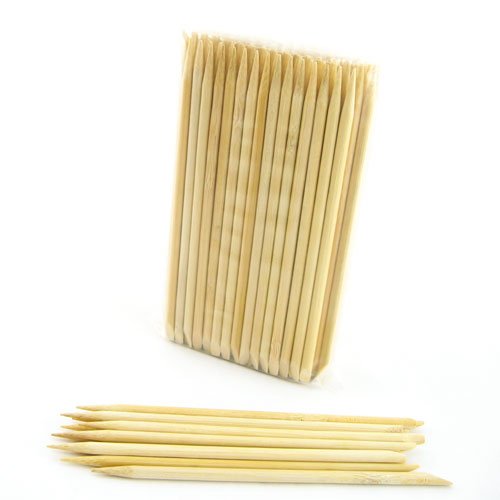 BambooMN 100pcs 15cm (5.88") 5mm (7/32") Disposable Bamboo Manicure Pedicure Sticks/Cuticle Pushers
