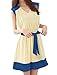 Allegra K Woman V Neck Elastic Waist Casual Summer Above Knee Banded Dresses
