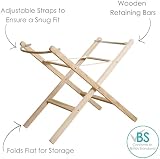 Clair de Lune Moses Basket Folding Stand - Adjustable & Sturdy Pine view 3