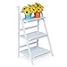 Furinno FNCP-33037 3-Tier Solid Pine Wood Outdoor Plant Shelves