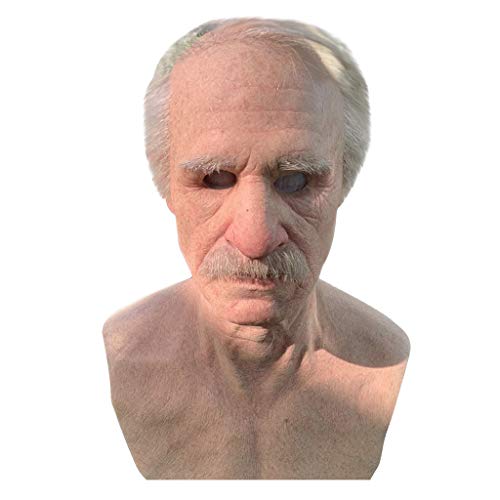LA GUAPA Another Me The Elder Old Man Face Covering Costume Headgear for Masquerade Halloween Party Cosplay Party Costume Props