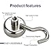 E BAVITE Neodymium Strong Magnetic Hooks, 30Lbs Heavy Duty Earth Magnets with Hook for Hanging, Kitchen, Workplace, Office and Garage - Pack of 45
