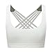 QUEENIEKE Women's Medium Support Strappy Back Energy Sport Bra Cotton Feel Size S Color Angle White