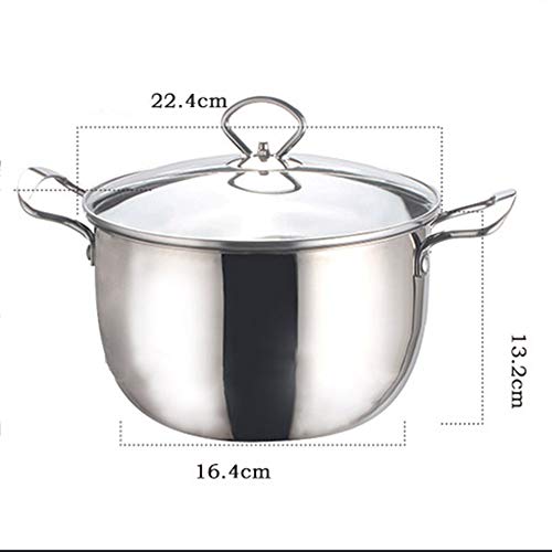 image for QWER Stainless Steel Soup Pot 22cm Kitchenware Hot Pot for Gas Stoves,