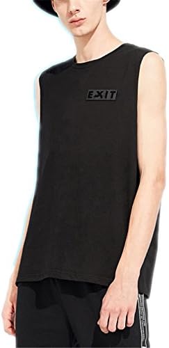 New Tank Top Fashion Casual Sleeveless Shirt for Men Stretch Men Tank Tops Tees Black