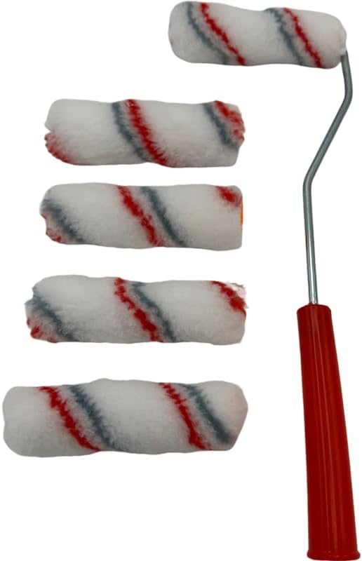 TIJAR 5 Pack Mohair Paint Roller Set 4" 100mm Decorating Varnish Gloss Satin