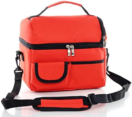 8L Large Capacity Fresh Ice Pack Lunch Box Storage Bento Pouch Containers Bag for Food Drinks Bottles (orange)