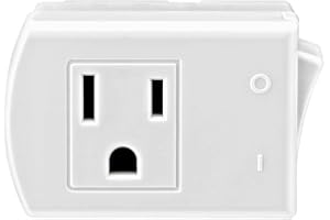 Leviton Plug-in Switch Tap with On/Off Switch, 15 Amp, 01470-00W, White