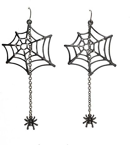 Katara Decor - Spider Web Earrings Rhinestone Halloween