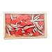 LWR CRAFTS Wooden Mini White Clothespins with Red Heart 48 Pieces in Box