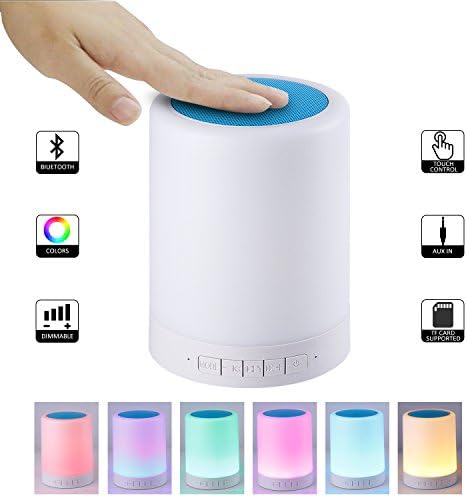 Ximfor Night lights Bluetooth Speaker,Portable Wireless Multifunctional Speaker,Touch Sensor Bedside Lamp Dimmable Warm Light,Color Changing Bedside Lamp,MP3 Music Player,Best Gift for Kids