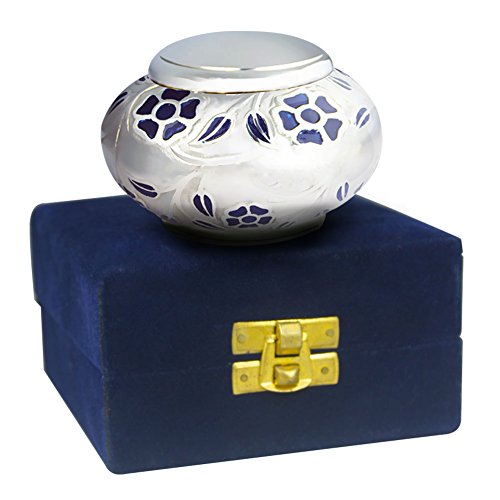 Small Cremation Urn Keepsake - Mini Funeral Urn for Human Ashes - Brass and Hand Engraved -Fits Small Amount of Cremated Remains -Display Burial Urn at Home/Office (Mushroom Shaped, Baby Urn Memorial - Thumbnail 2