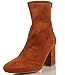 Wild Diva Women's Faux Suede Pull on Chunky Heel Ankle Bootie