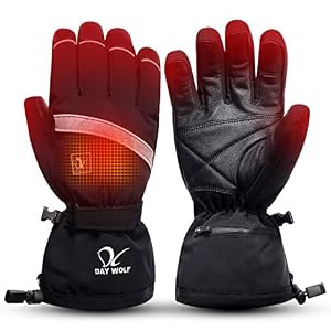 day wolf Heated Gloves, Winter Heating Gloves, Touchscreen Warm Hand Gloves for Outdoor Sports motorcycle Camping Hiking…