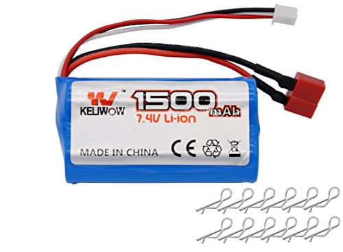 KELIWOW 7.4V 1500mAH 2S 25C Rechargeable Lithium Battery for