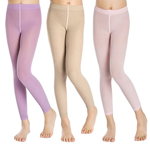 5Mayi Little Girls' Footless Solid Color Tights 3-Pair-Pack Size XL(6-6X)