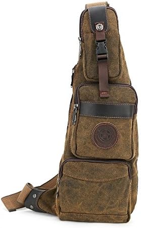 Mens Chest Shoulder Sling Bag Canvas Multi Pocket Hip Belt Crossbody Bag Messenger Bag Casual Bag Tactical Waist Pack