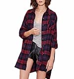 ZANZEA Women Fannel Long Sleeve Shirts Loose Casual Plaid Check Tartan Blouse