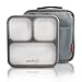 PackTOGO Leakproof Bento Lunch Box Container Set w/Insulated Lunch Bag for Adults (Gray)