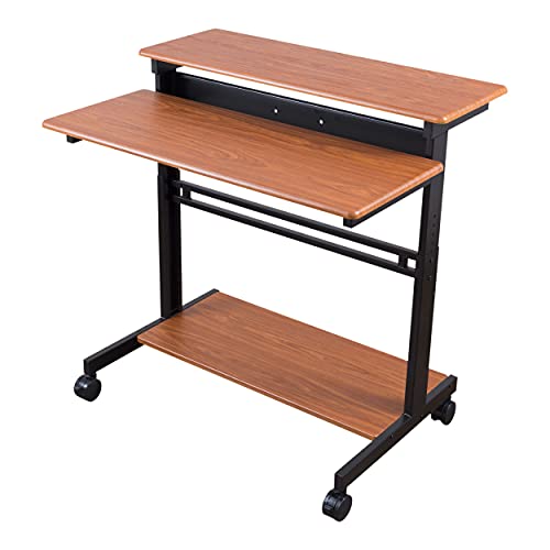Stand Up Desk Store Rolling Adjustable Height Two Tier Standing Desk
