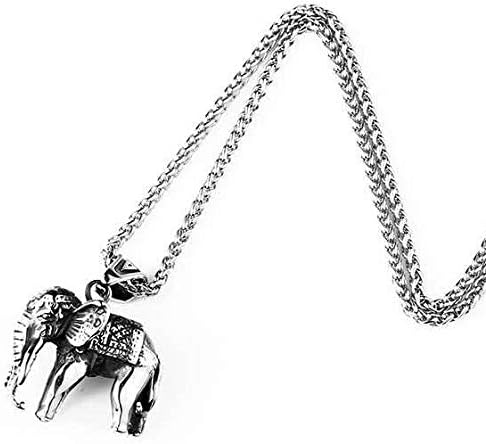Miss E Jewels Vintage Acier Inoxydable Pendentif Elephant Indien Porte Bonheur Pour Homme Pendentif Femme Medaillon Amulette Talisman Amazon Fr Bijoux