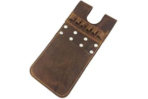 PINBWD Back Pocket Arrow Quiver Horse Leather Pocket Quiver for Holding 6 Pieces Arrows (Brown)