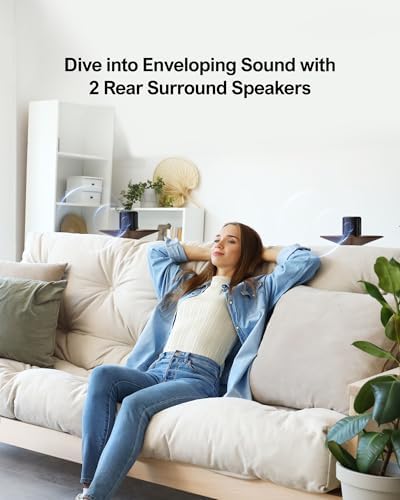 Barra de Sonido 5.1 con Dolby Atmos, Sistema de Sonido Surround, Sistema de Sonido de Cine en Casa, Barra de Sonido TV con Subwoofer, 2 Altavoces Surround, HDMI eARC/ÓPT/AUX, Aura A50 Pro