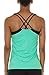 icyzone Women Workout Yoga Spaghetti Strap Racerback Tank Top with Built in Bra (S, Florida Keys)