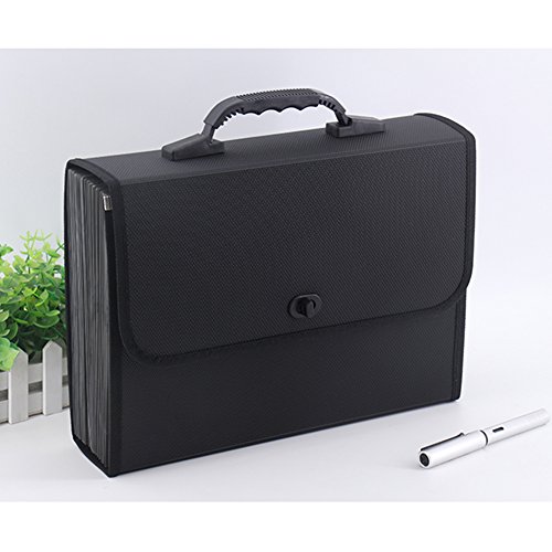 Oak-Pine 26 Pockets Expanding File Folder - Large Plastic A4 US Letter Size Expandable File Organizer Self Document Accordion File Folder Wallet Briefcase Business Filing Box with Handle - Thumbnail 5